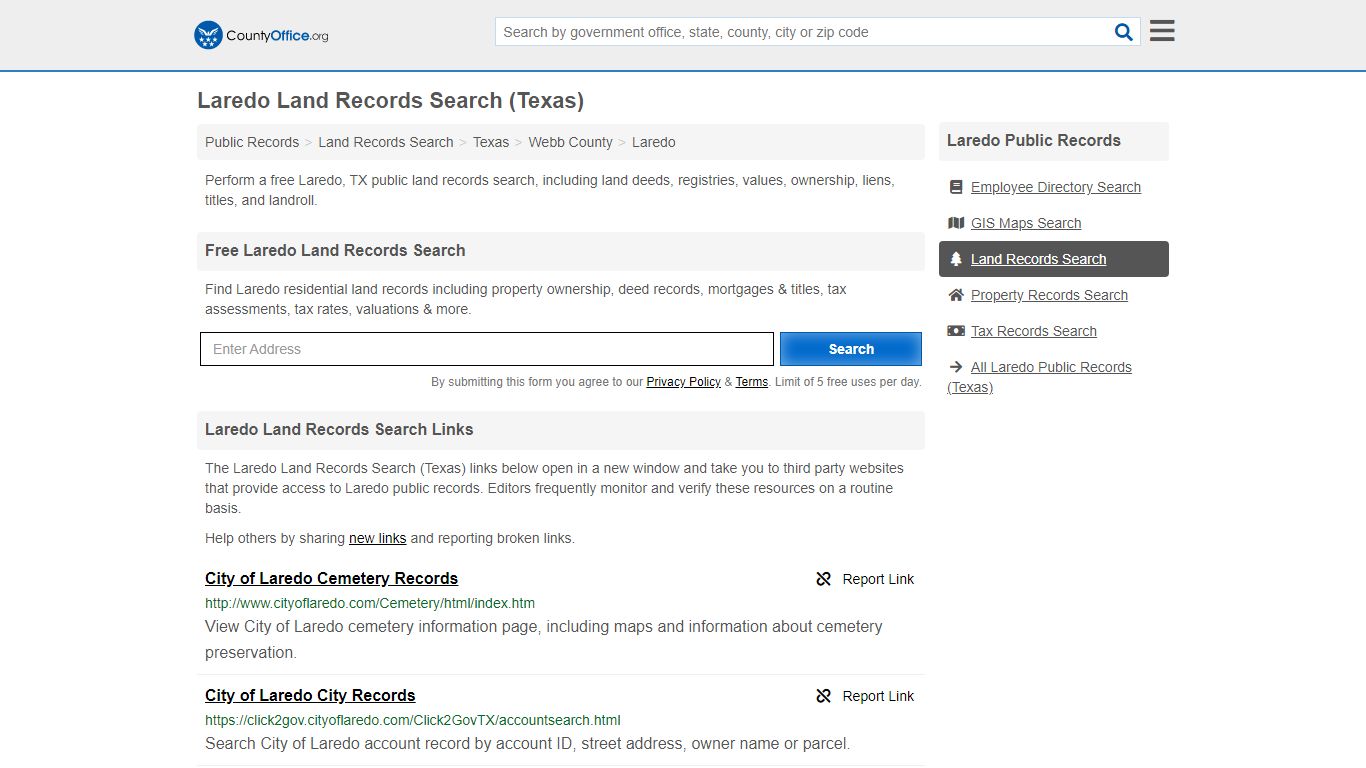 Laredo Land Records Search (Texas) - County Office